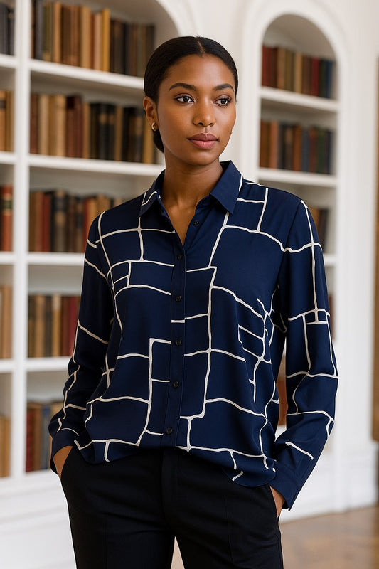 CAMISA AZUL ABSTRACT