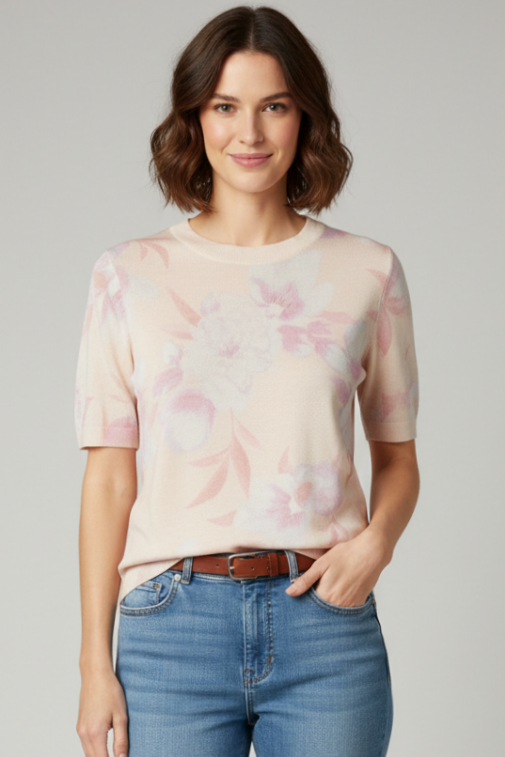 CAMISETA PUNTO FINO MIST FLORAL